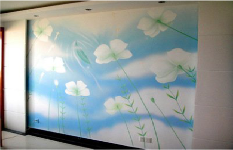  武宁画墙绘怎么画好白云的蓬松感？