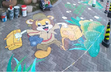  武宁夏季画地面彩绘会遇到的问题