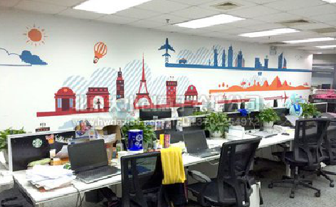  武宁教你设计办公室墙绘的方法。